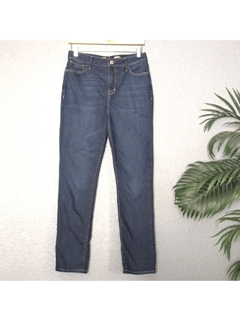 SEVEN7 Jeans High Waisted Womens 6 Slim Straight Blue Denim
